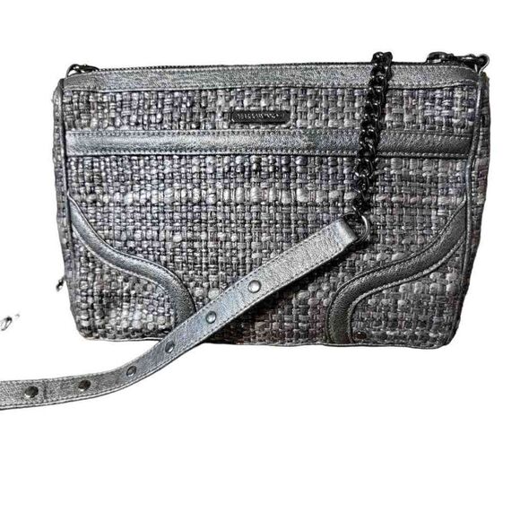 Rebecca Minkoff Mac Bombe Tweed Crossbody Shoulder Bag Designer Purse Rock Prof - Picture 3 of 6